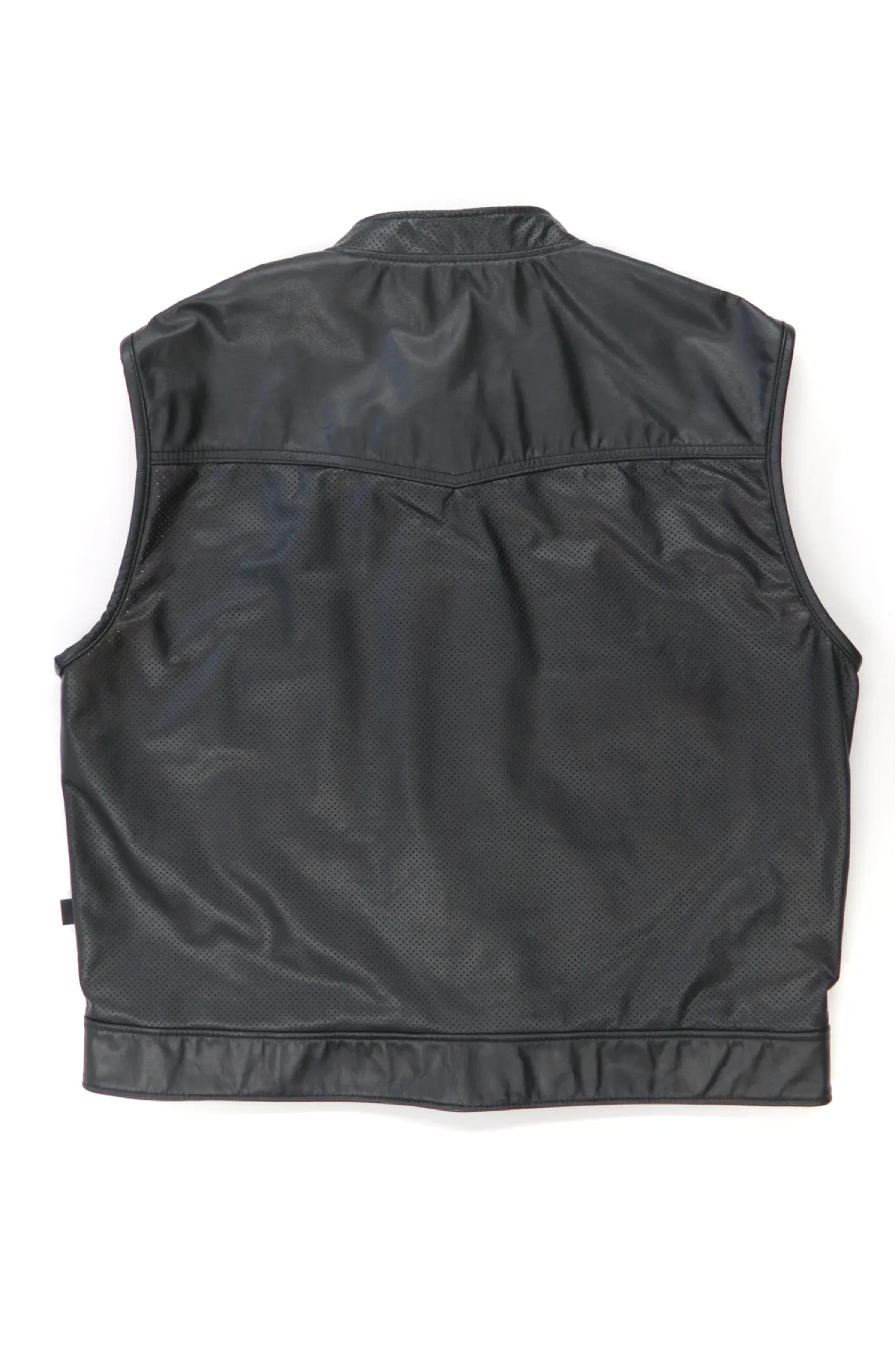 415 Leather Perforated Cowhide Zipper Vest