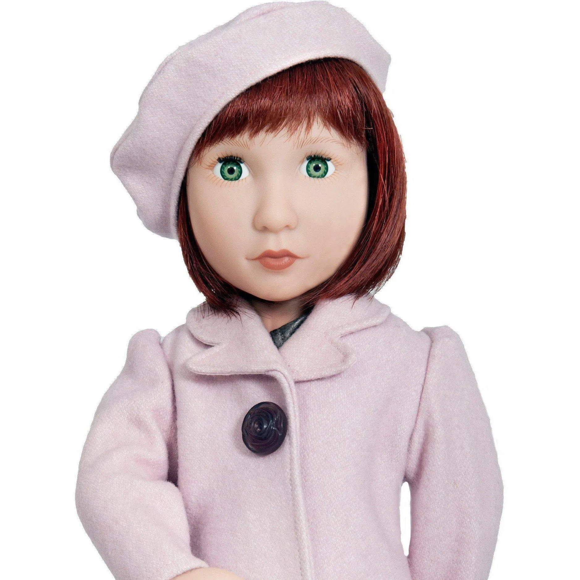 A Girl for All Time 1940s Pink Coat and Beret for 16 inch British dolls