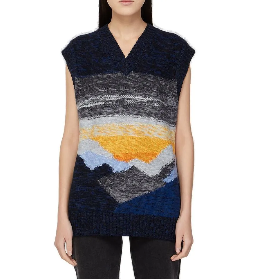 Acne Studios Landsape Knitted Intarsia Sweater Vest