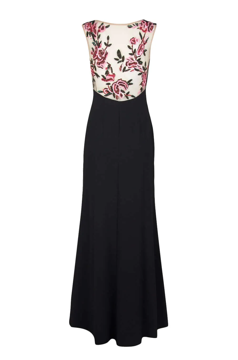 Aidan Mattox Embellished Boat Neck Bodycon Tafetta Gown