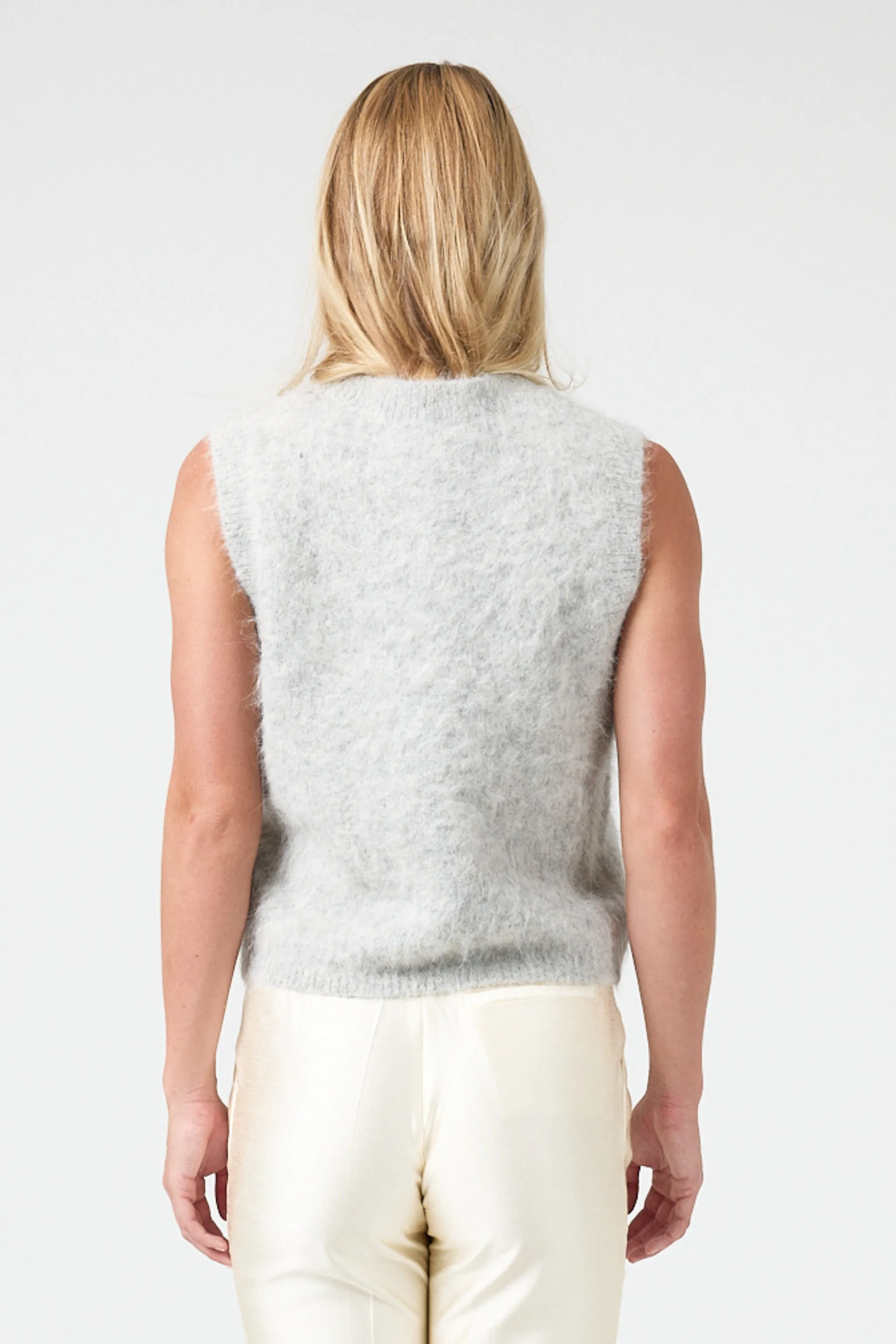 Alpaca Knitted Vest - Grey