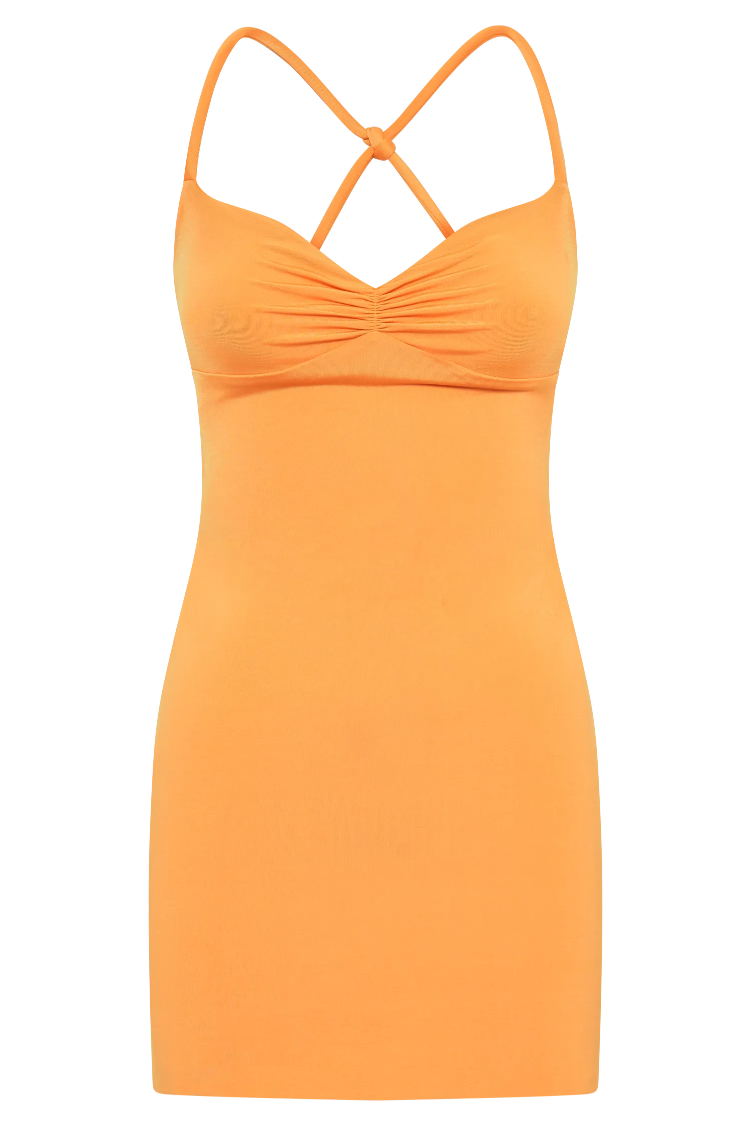 Amirah Slinky Backless Mini Dress - Orange