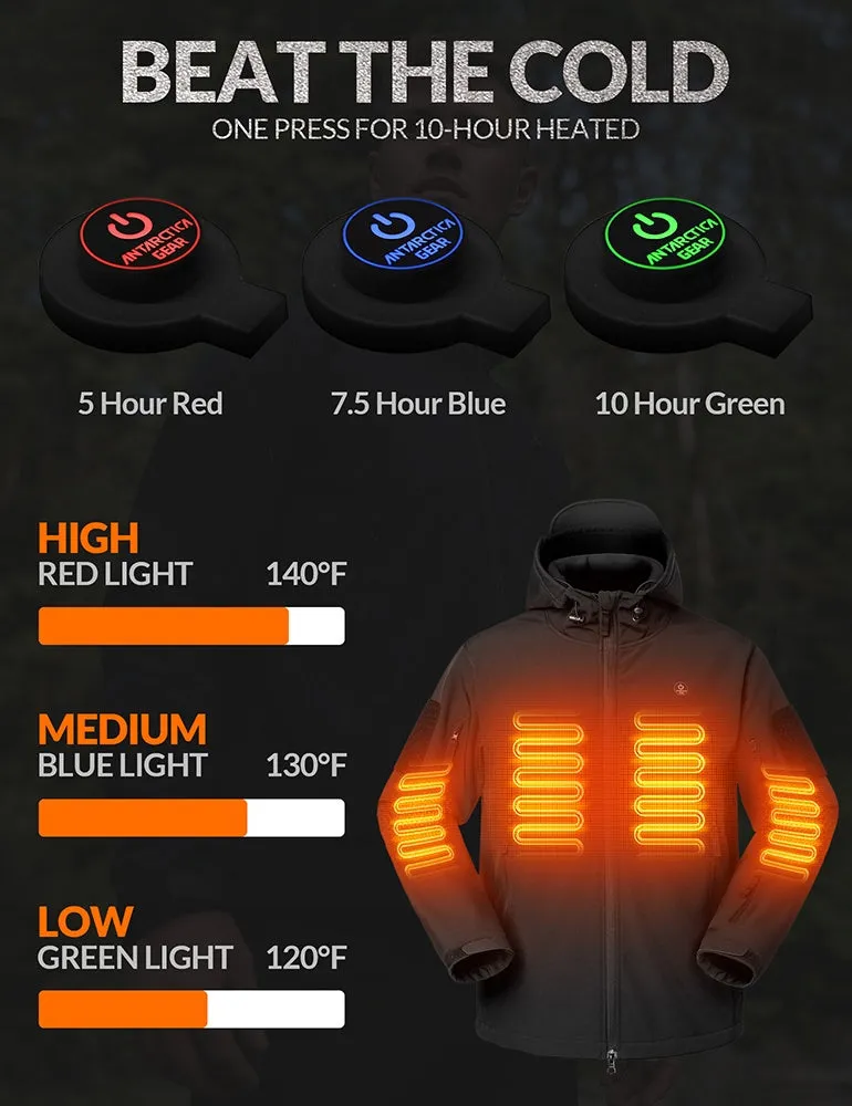 ANTARCTICA GEAR Heated Jacket for Men and Women, Winter Coat Soft Shell Heating Hood Jacket