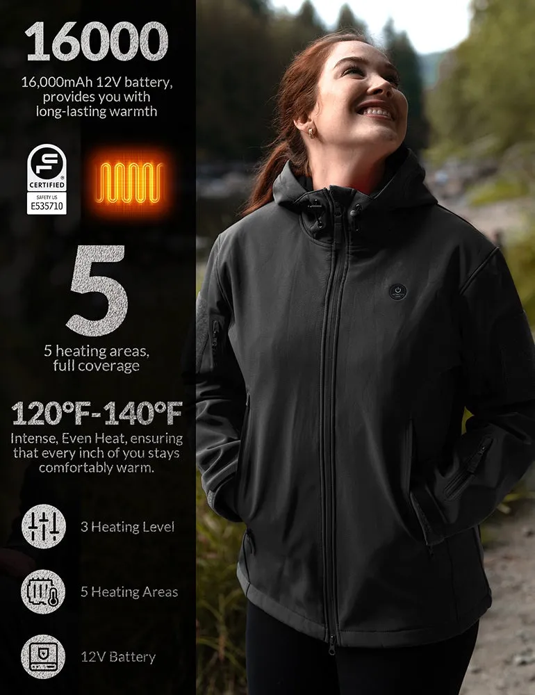 ANTARCTICA GEAR Heated Jacket for Men and Women, Winter Coat Soft Shell Heating Hood Jacket