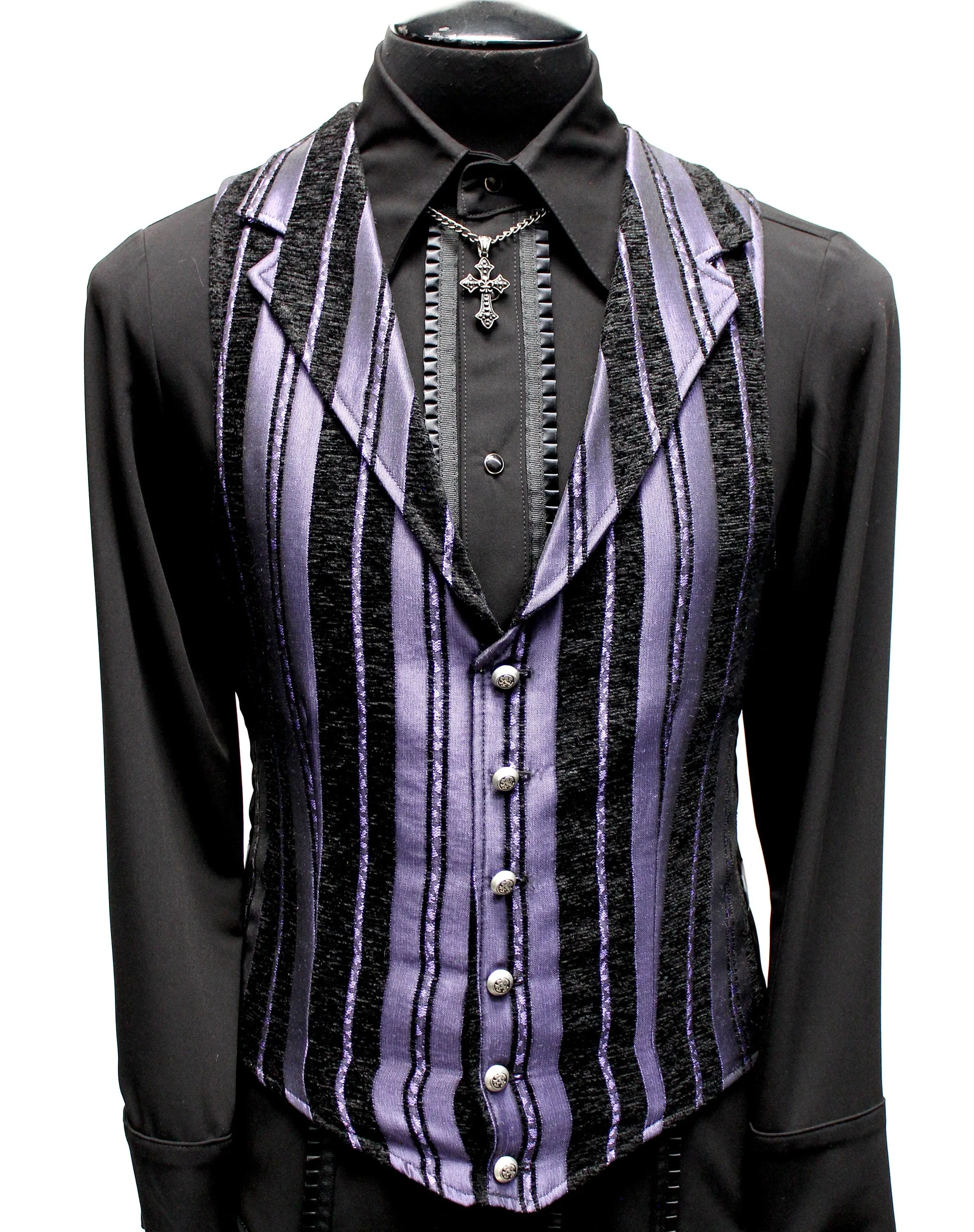 ARISTOCRAT VEST - Purple Stripe Tapestry