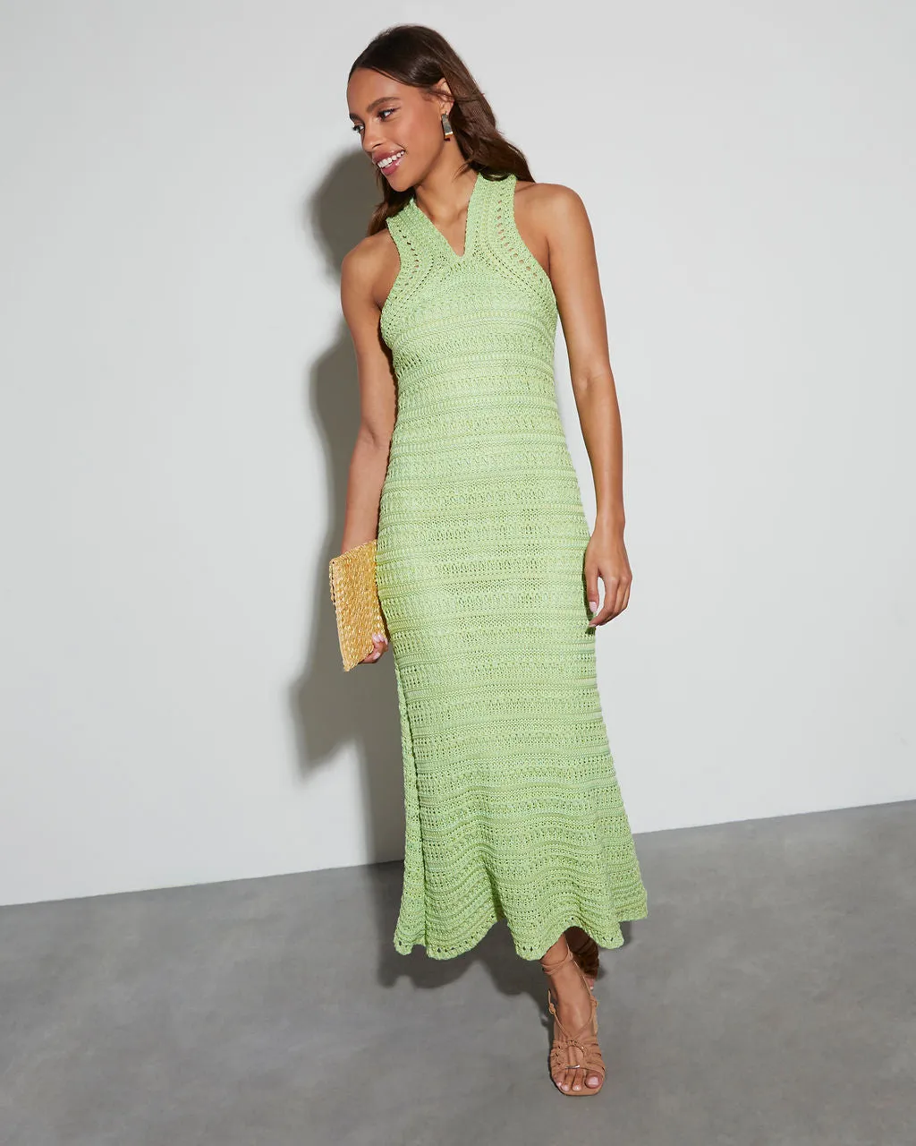 Aruba Crochet Halter Neck Maxi Dress