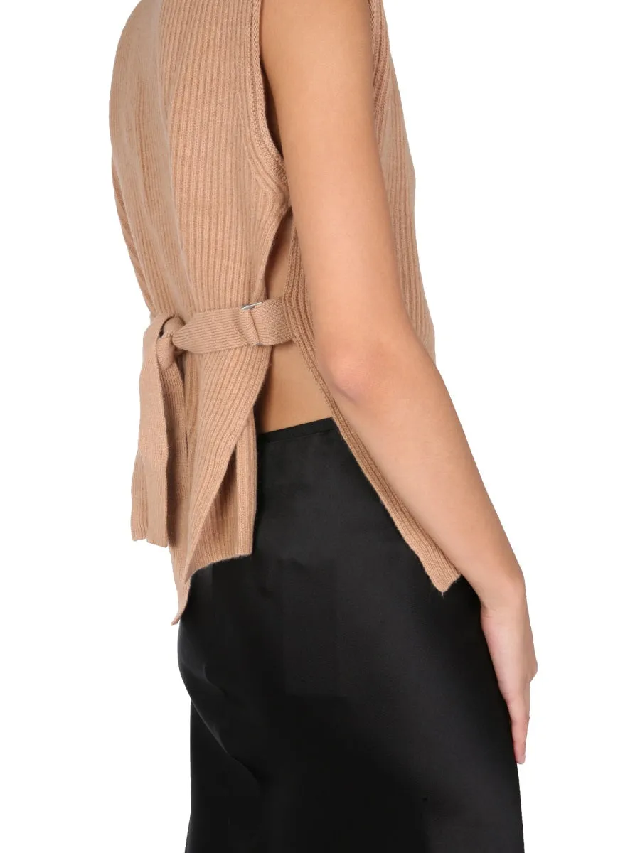 Aspesi Rib-Knitted High Neck Vest