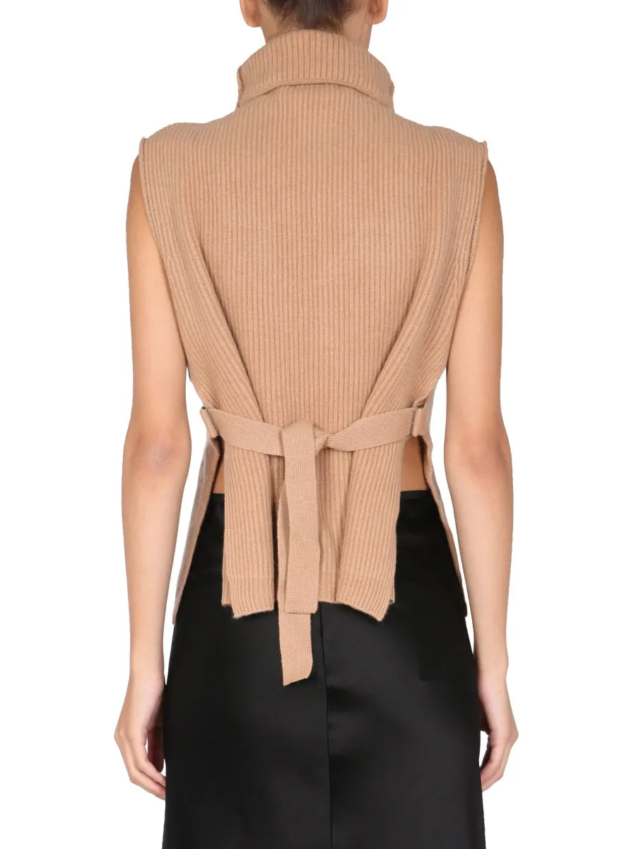 Aspesi Rib-Knitted High Neck Vest