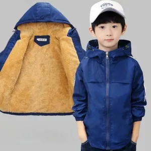 Autumn Children's Clothes Double-sided Wear Jacket Fleece Coat Boy Waterproof Windproof Children Outerwear Sport Jacket For Boys