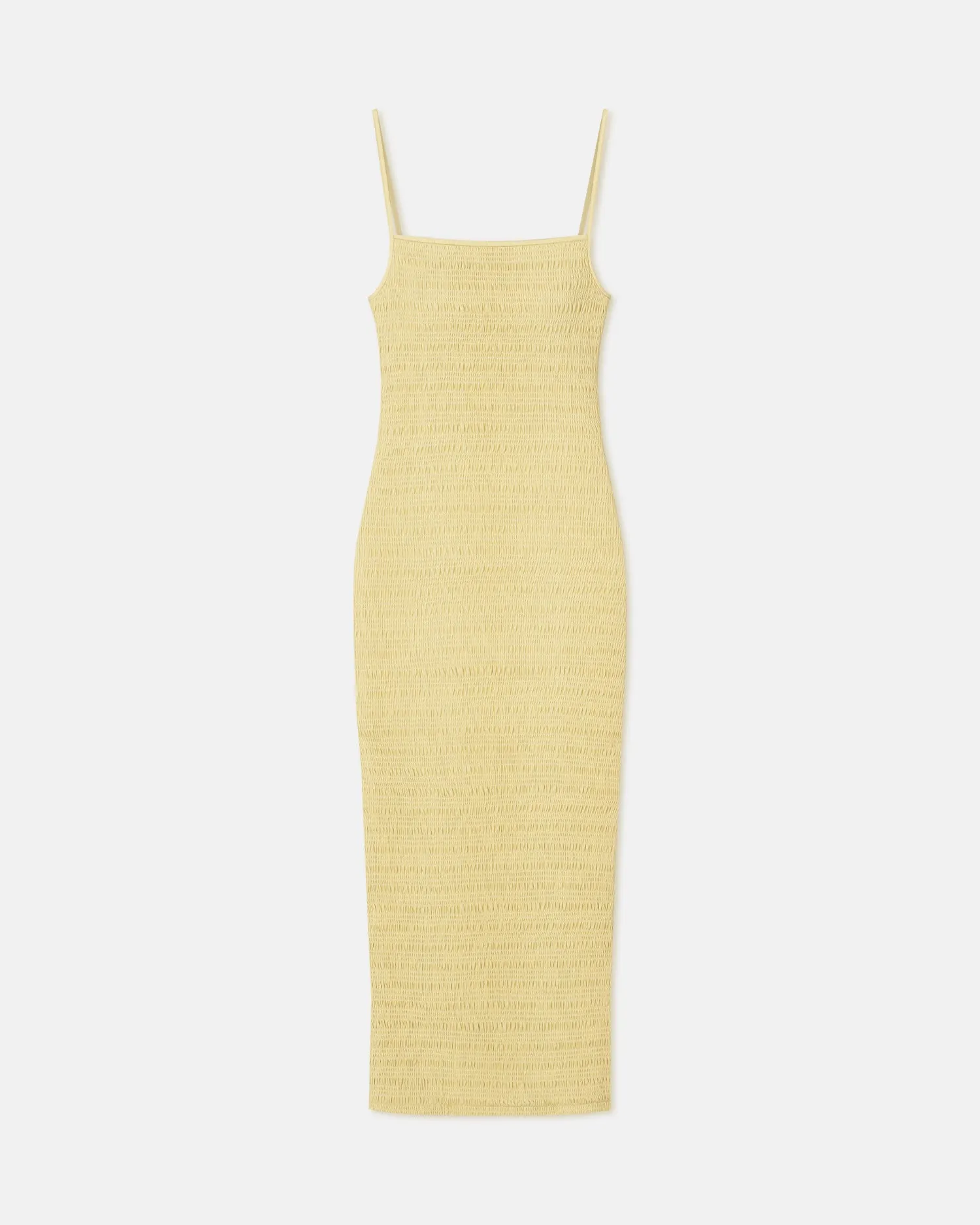 Barra - Smocked Okobor™ Alt-Leather Midi Dress - Lemongrass