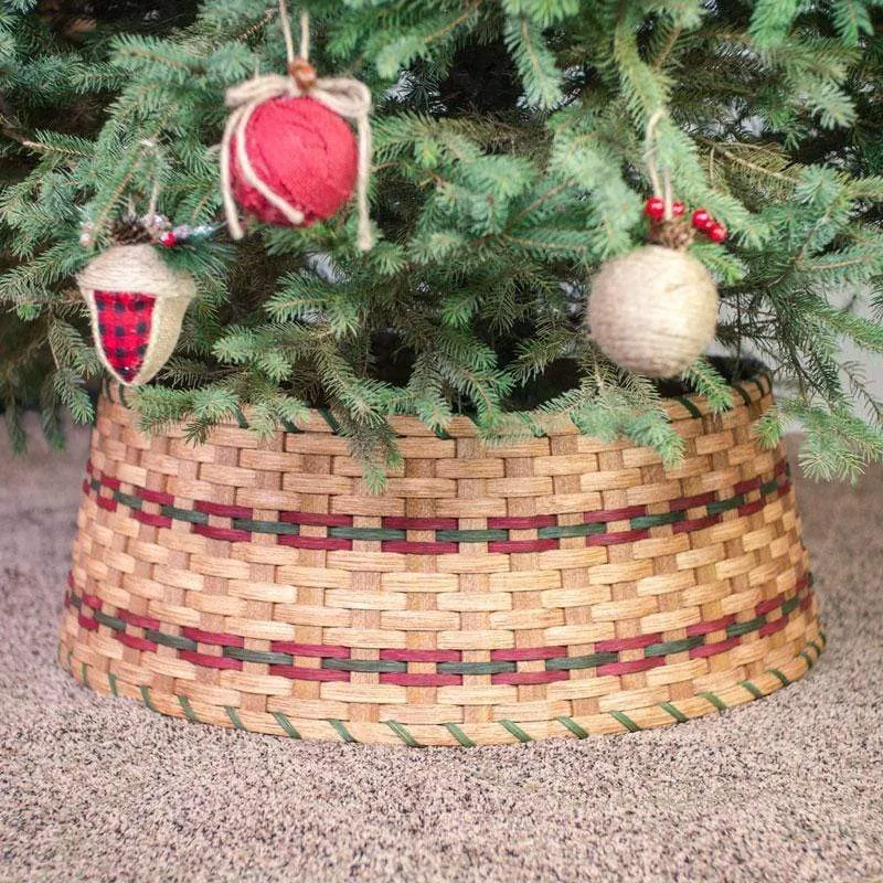 Basket Tree Collar | Amish Woven Wicker Christmas Tree Ring Skirt