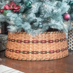 Basket Tree Collar | Amish Woven Wicker Christmas Tree Ring Skirt