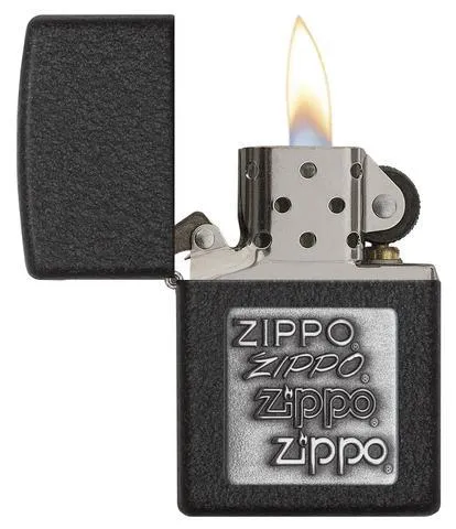 Black Crackle Silver Zippo Logo - Zippo Lighters In Jordan