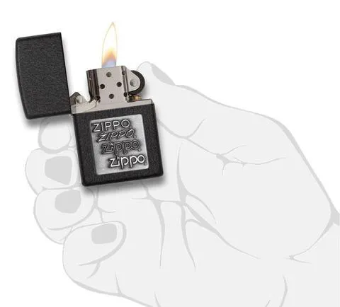 Black Crackle Silver Zippo Logo - Zippo Lighters In Jordan