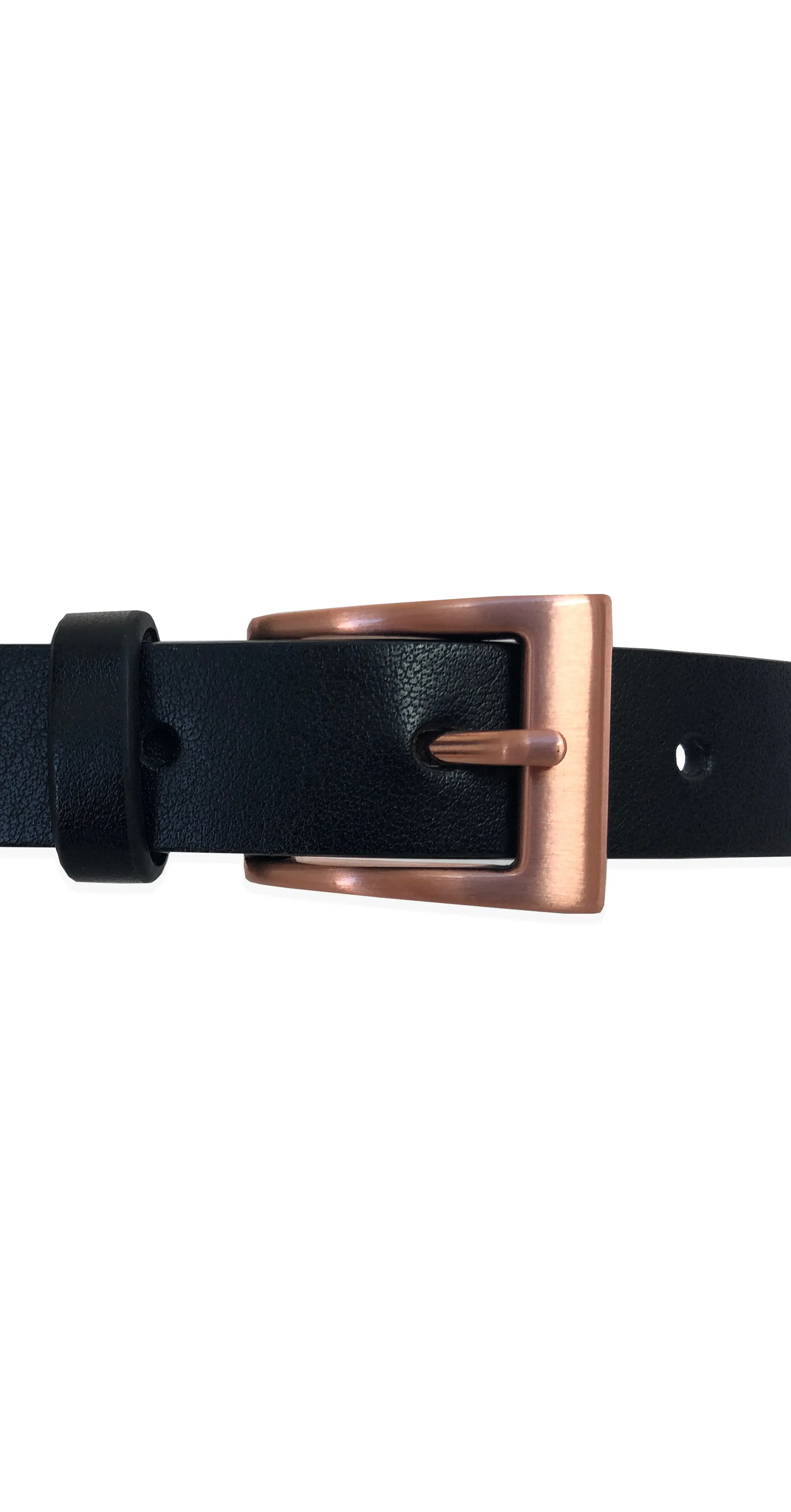 Brushed Rose Gold Black Belt 19mm