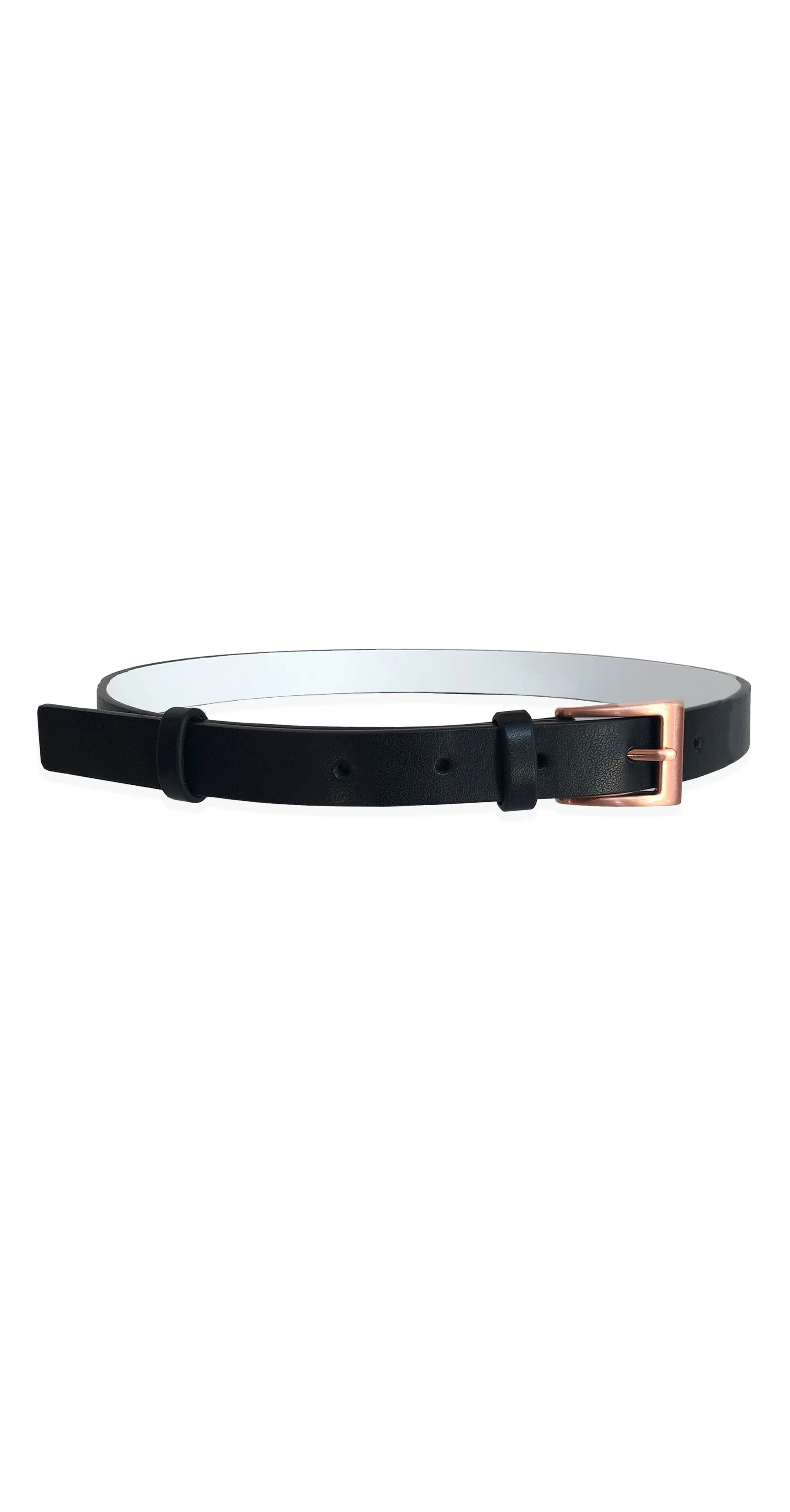 Brushed Rose Gold Black Belt 19mm