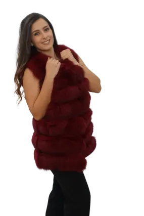 Burgundy Fox Vest