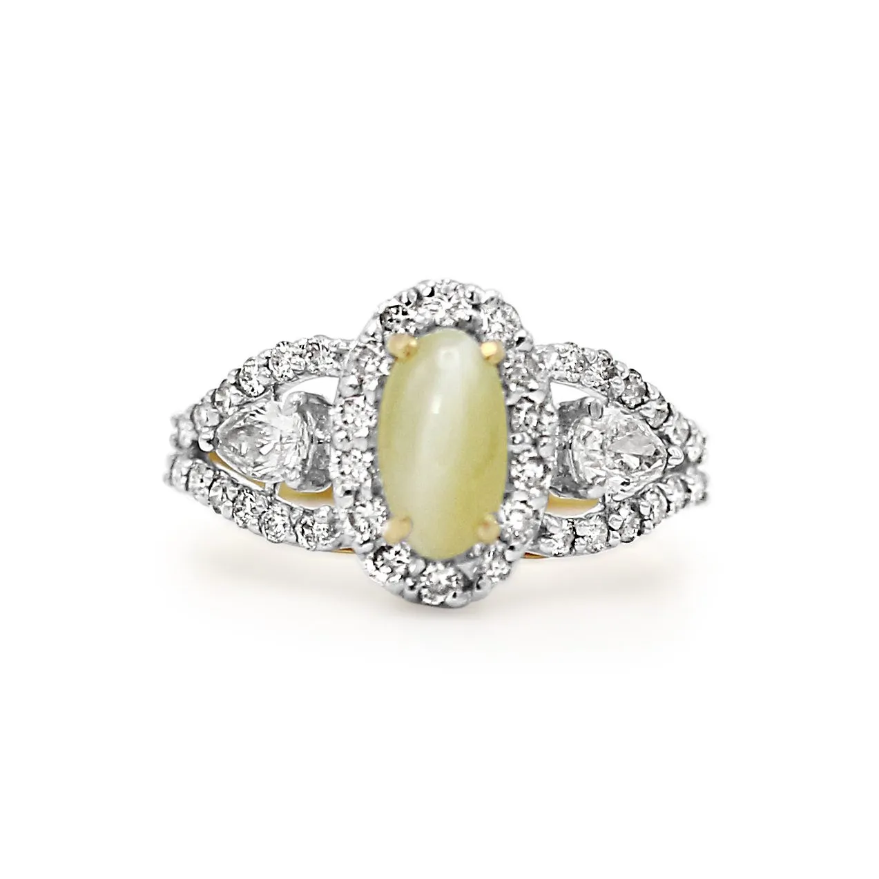 Cats Eye Chrysoberyl & Diamond Dress Ring