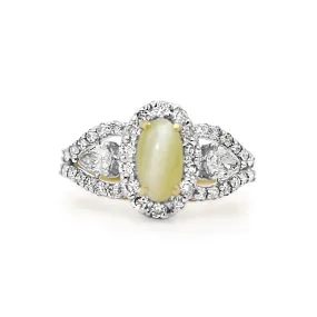 Cats Eye Chrysoberyl & Diamond Dress Ring