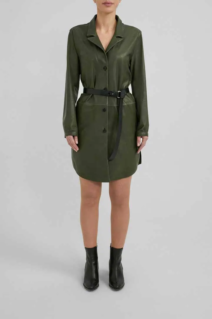 Celine - Green Leather Coat