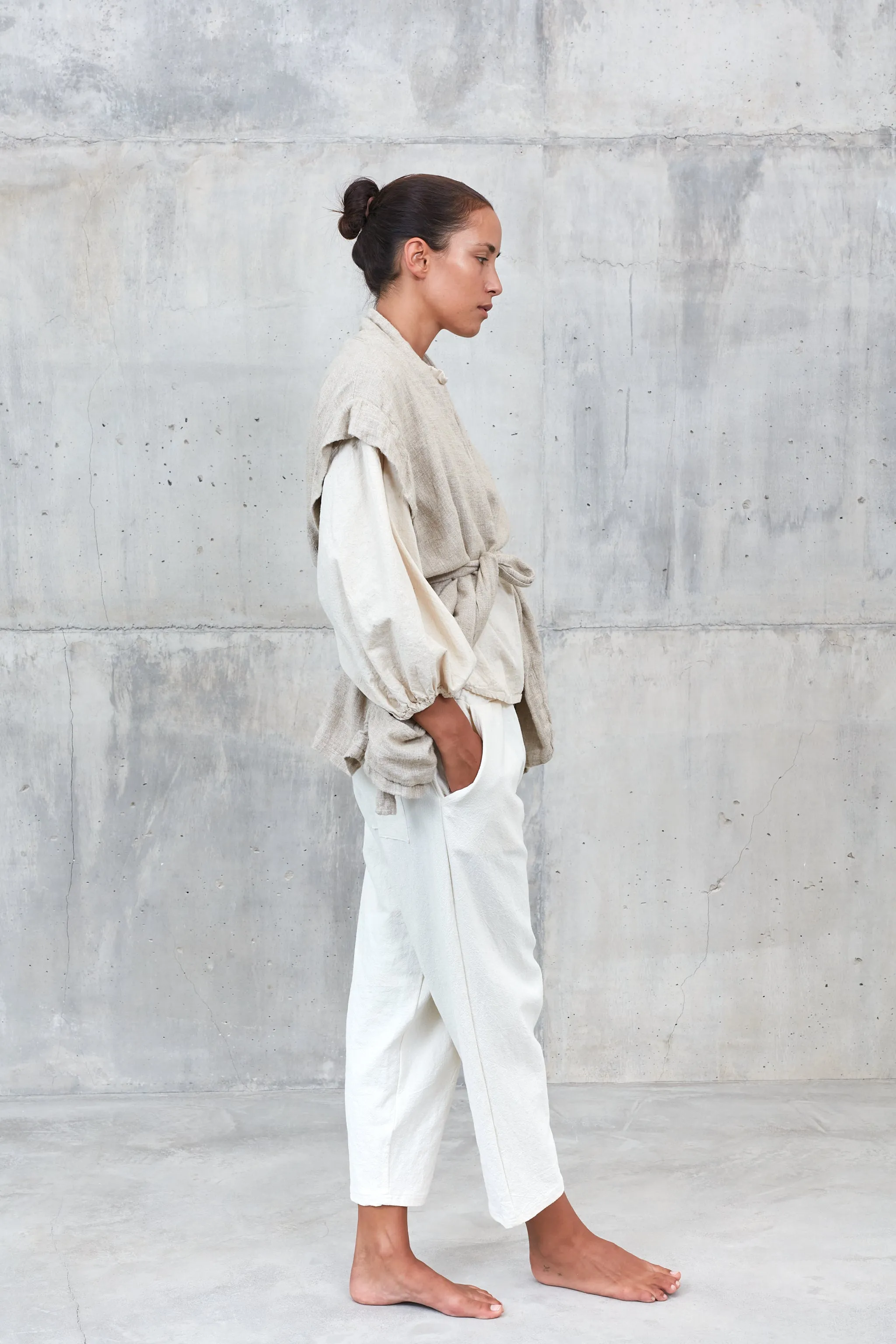 CINTA [flow] - 100% hachiko linen trousers