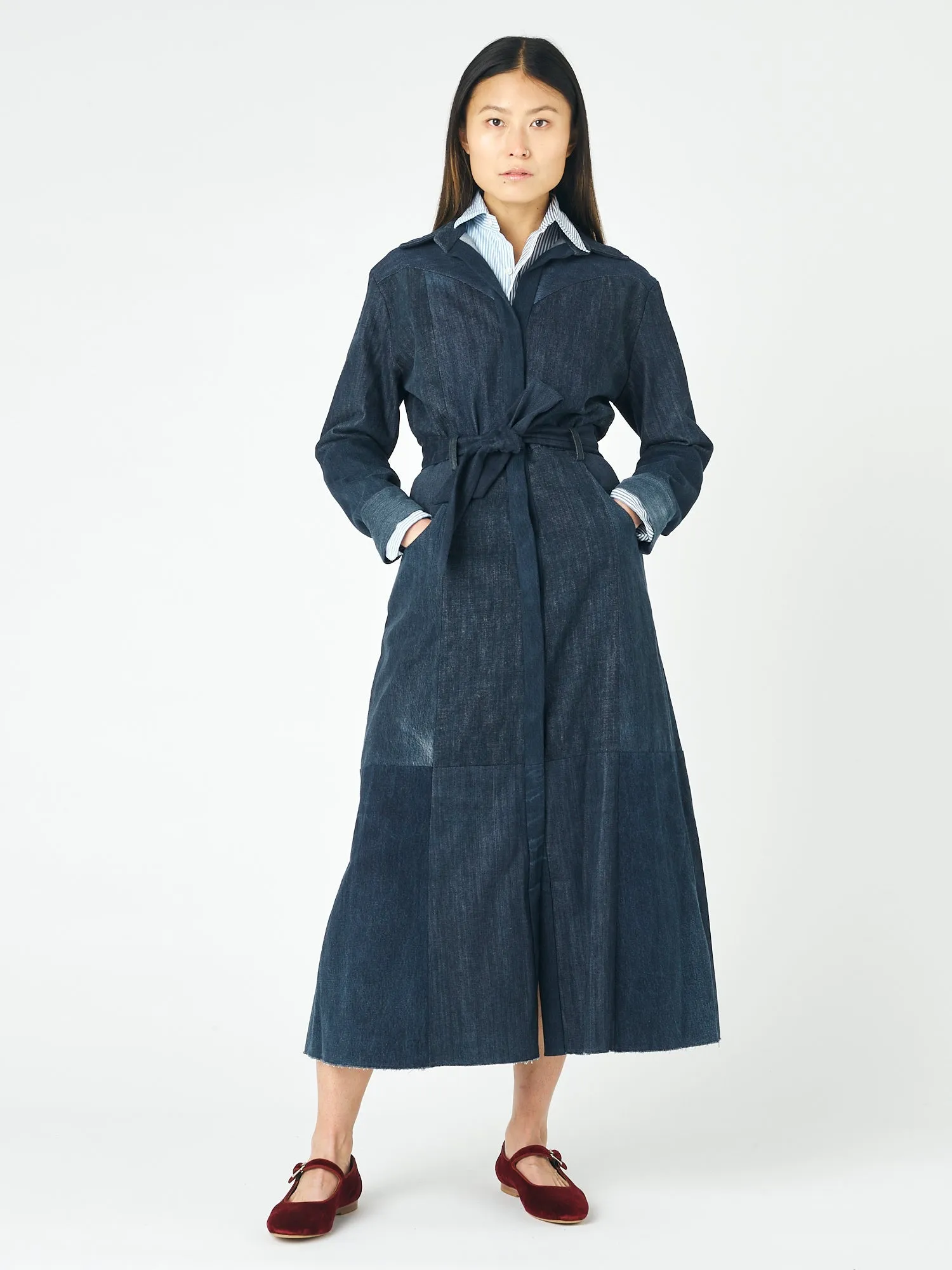 Classic Denim Dress Dark Blue