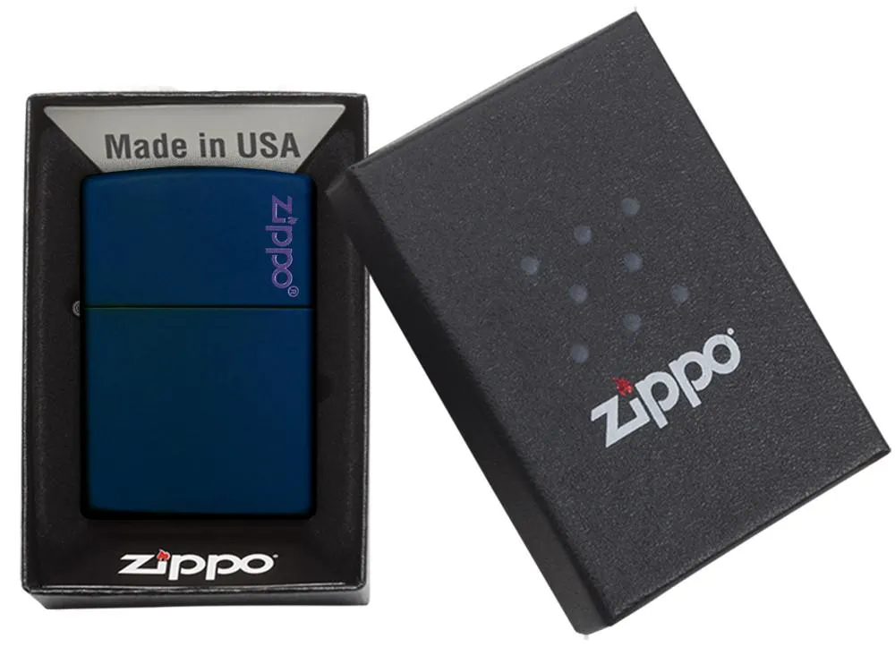 Classic Navy Matte Zippo Logo