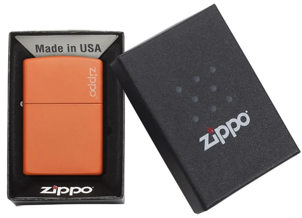 Classic Orange Matte Zippo Logo