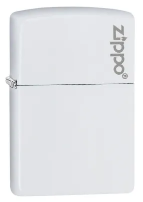 Classic White Matte Zippo Logo