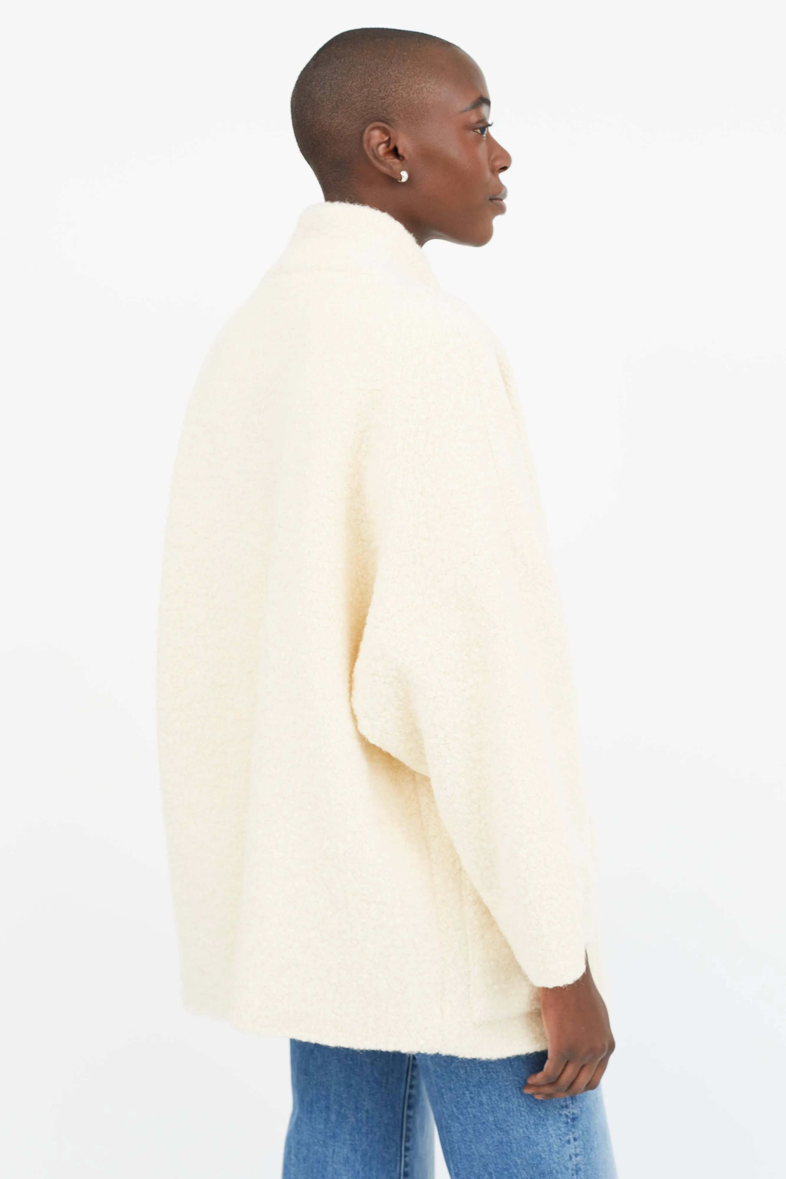 Cream Wool Bouclé Coat