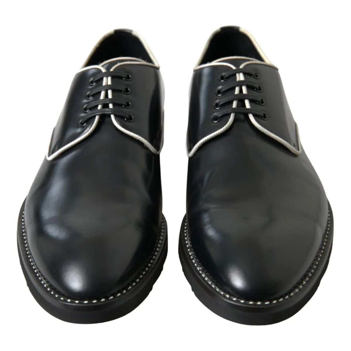 Dolce & Gabbana Elegant Black and White Formal Men's Shoes