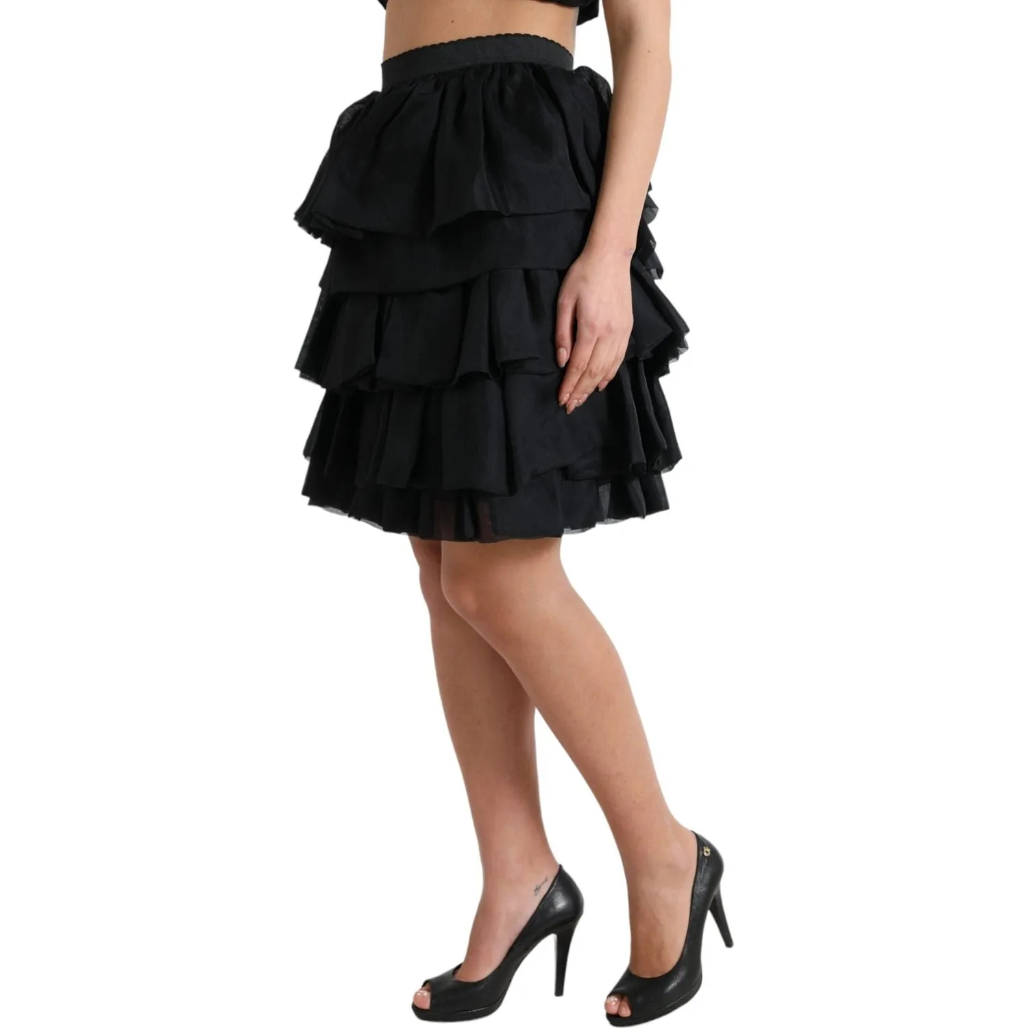 Dolce & Gabbana Elegant Tiered A-Line Mini Skirt