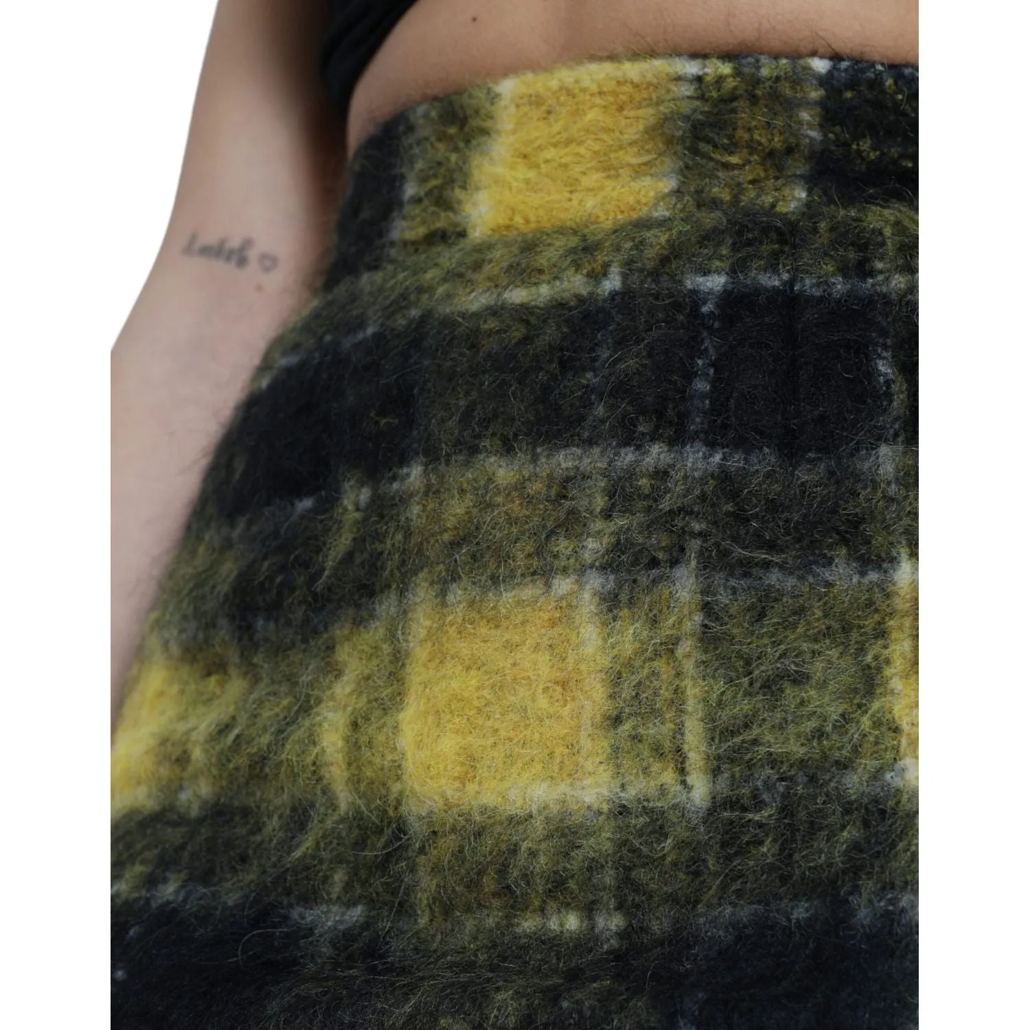 Dolce & Gabbana High Waist Check Print Silk-Lined Mini Skirt