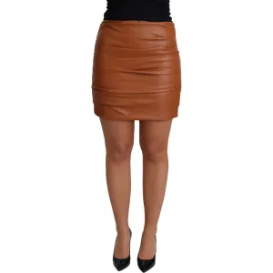 Dolce & Gabbana High Waist Chic Leather Skirt