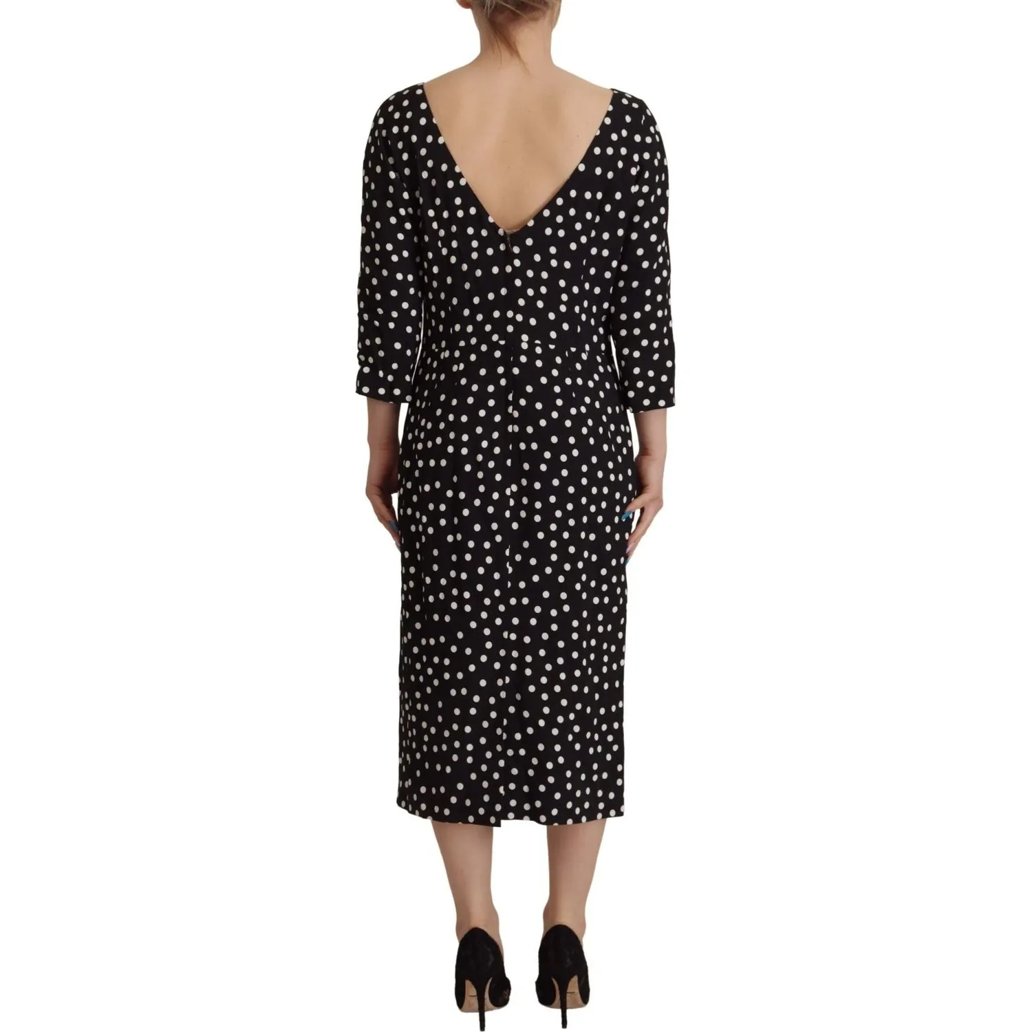 Dolce & Gabbana Polka Dot Sheath Midi Elegance