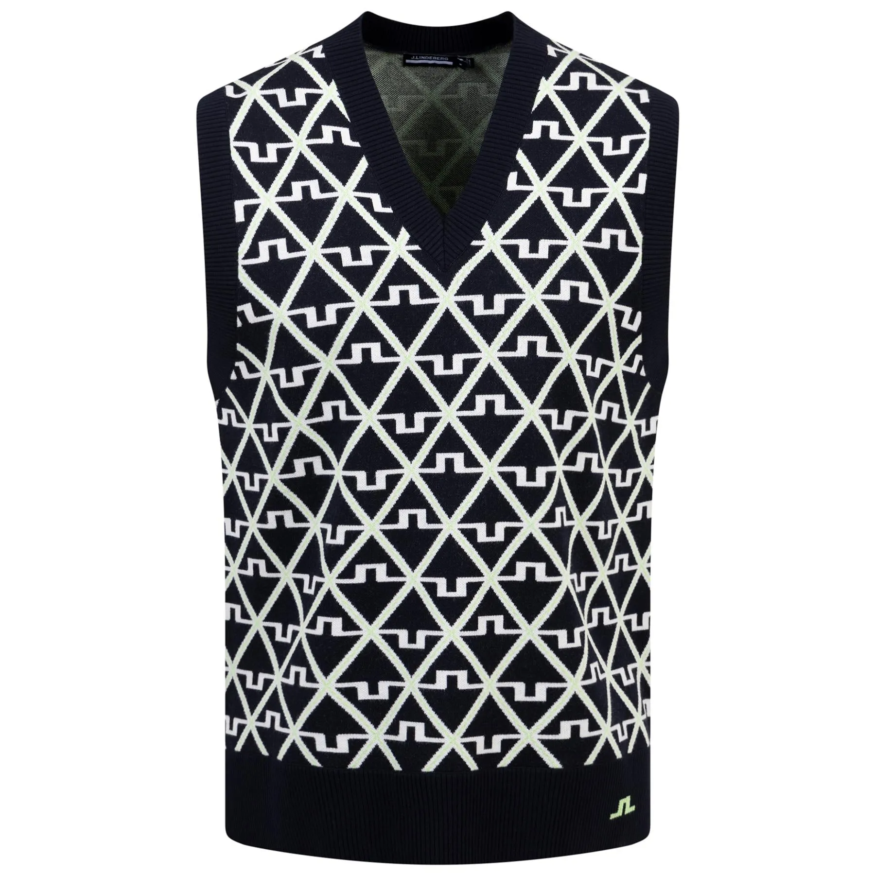 Elian Jacquard Knitted Vest Geo JL Navy - SS24