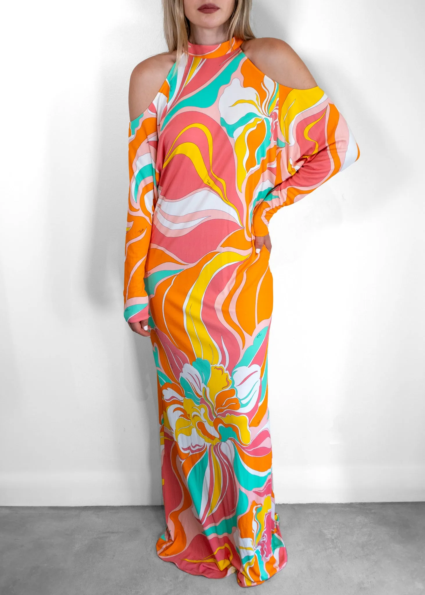 Emilio Pucci Pattern Silk Maxi Dress