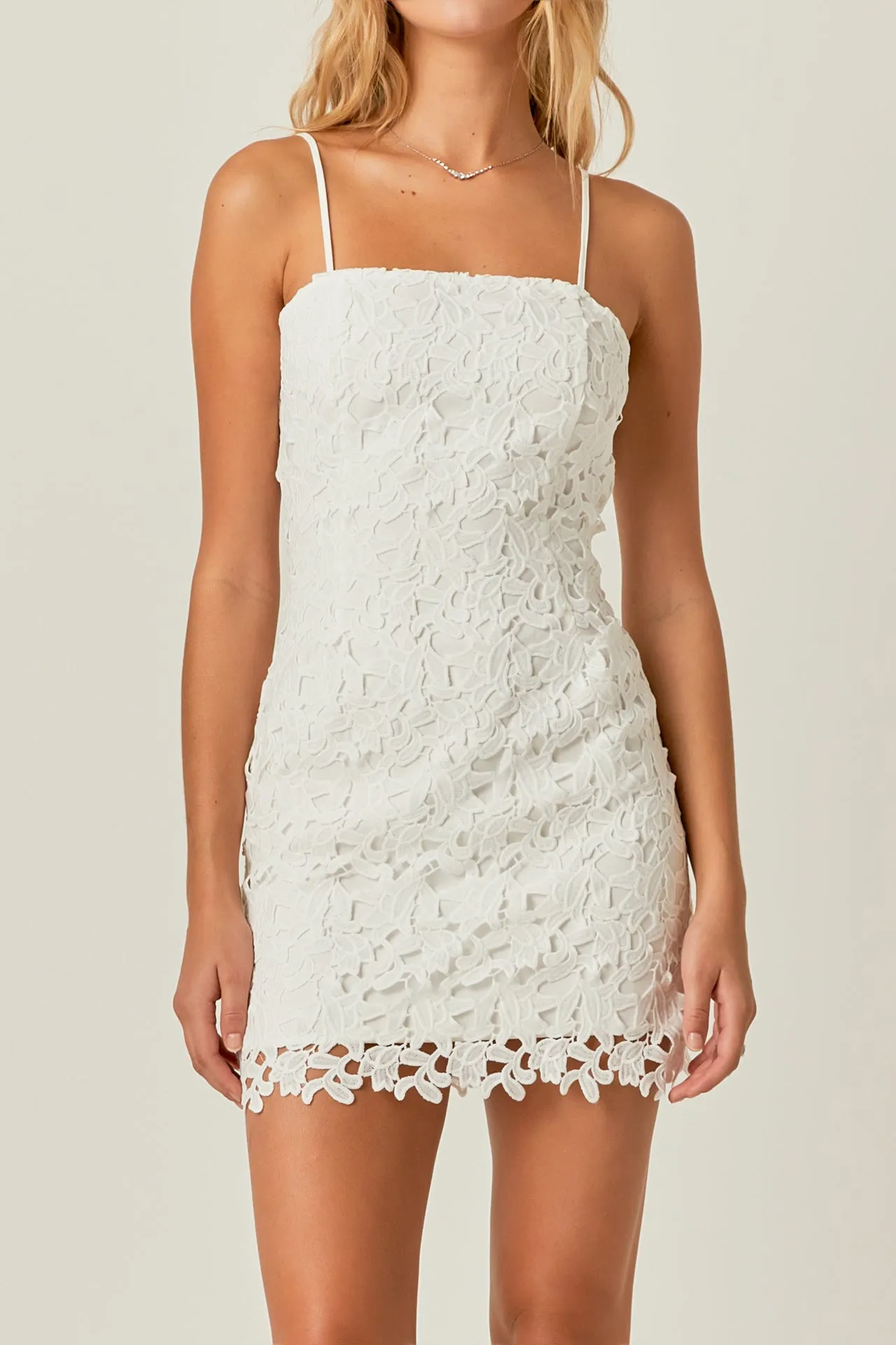 Endless Rose - Crochet Lace Bodycon Mini Dress