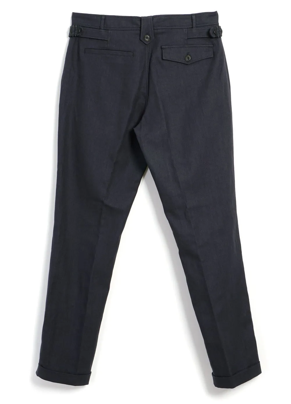 FINN | Side Buckle Regular Trousers | Dark Blue