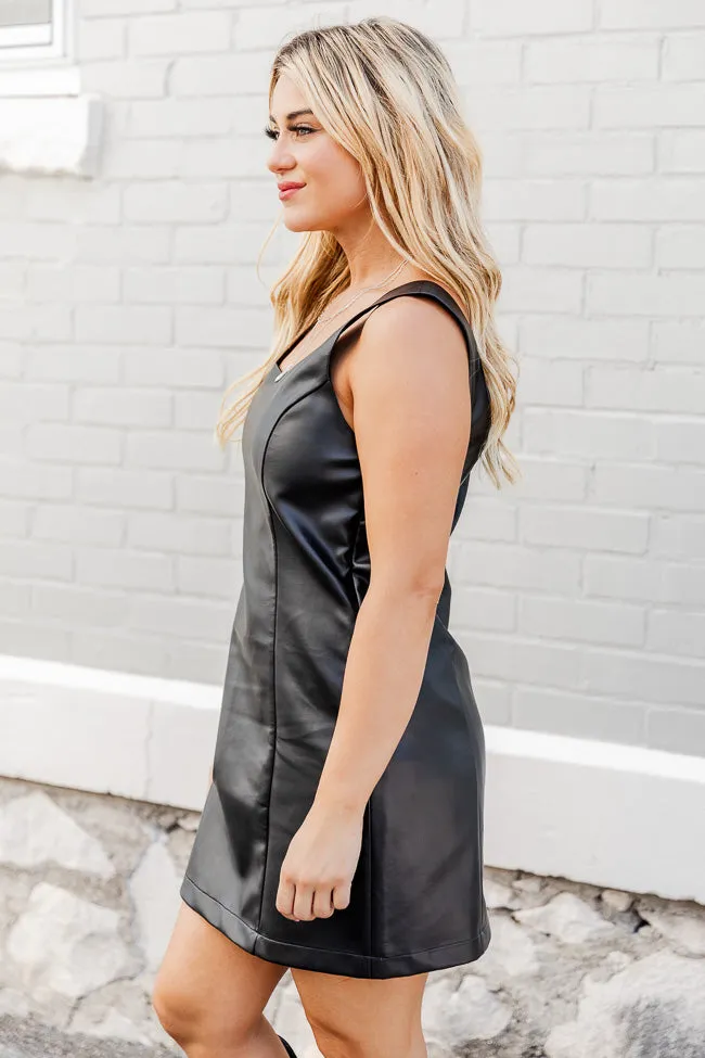 Forgive And Forget Black Leather Tank Mini Dress FINAL SALE