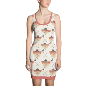 Fox with Hat Hipster Print Bodycon Dress