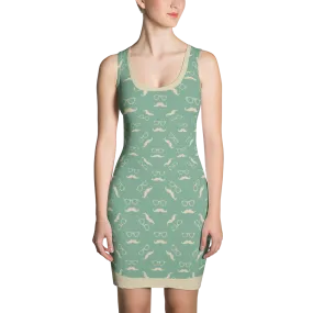 Green Hipster Print Bodycon Dress