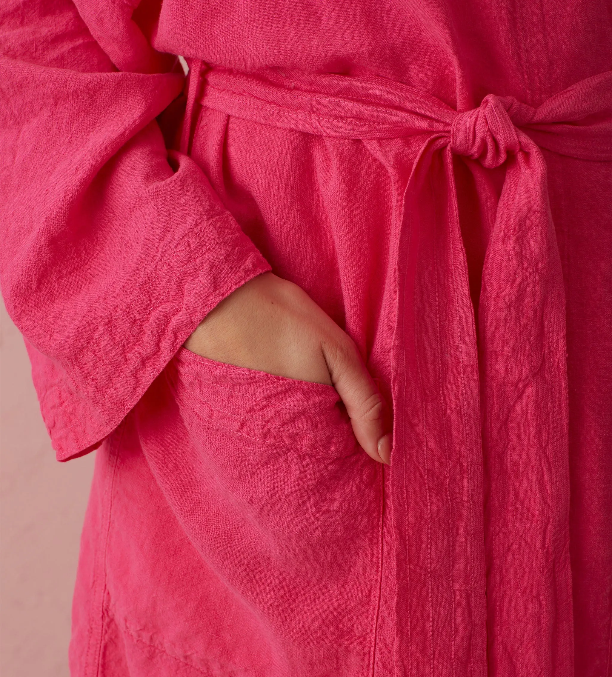 Hot Pink 100% Linen Nightwear