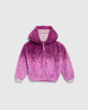 Infant Girls Dip Dye Faux Fur Coat