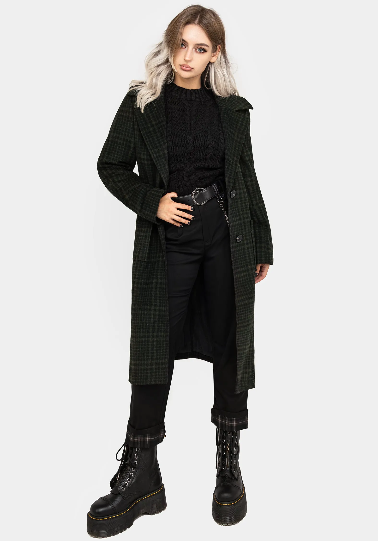 Jackdaw Check Wool Blend Duster Coat