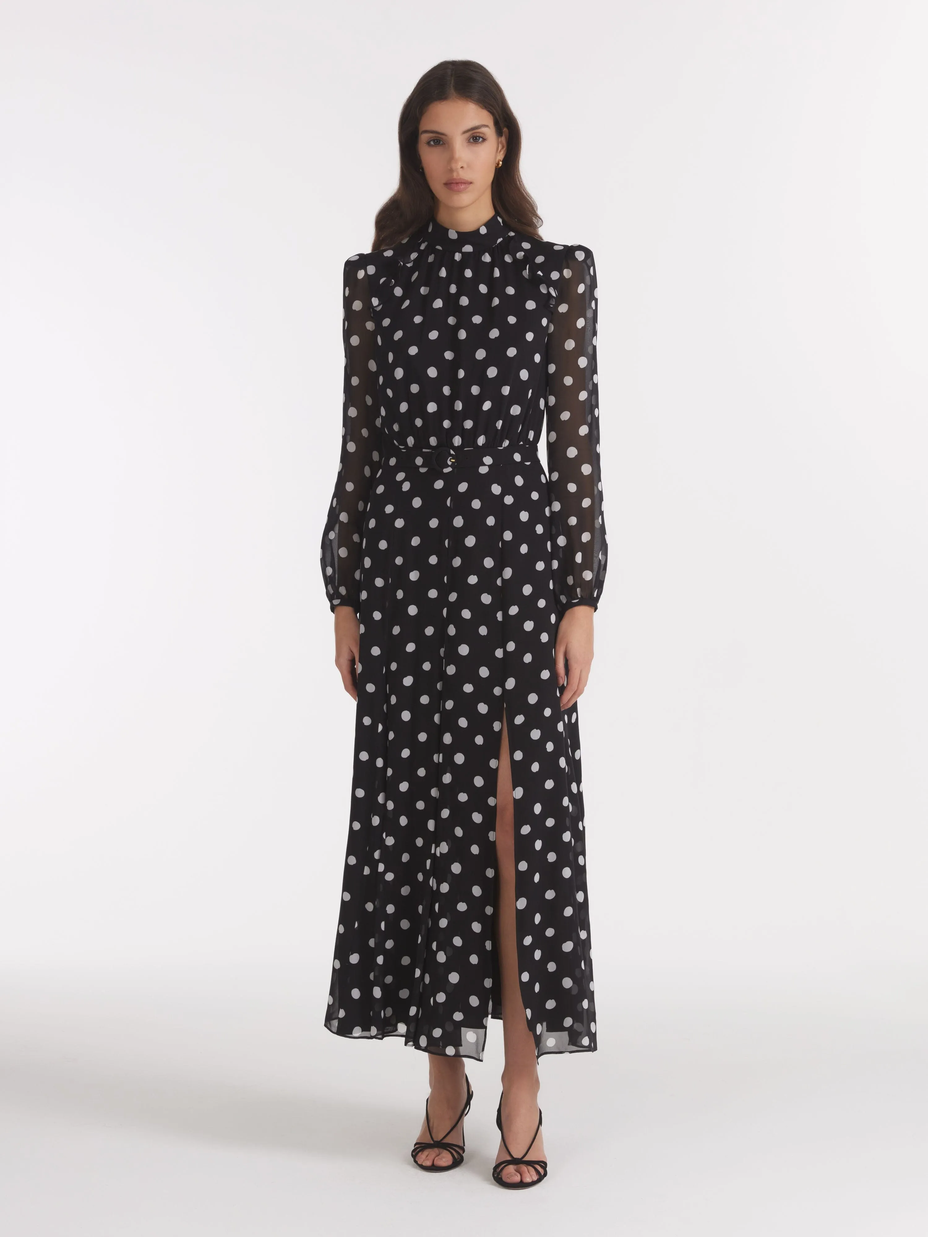 Jacqui B Dress in Mono Dot