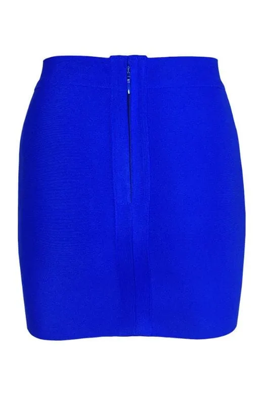 Jay High Waist Bandage Mini Skirt - Royal Blue