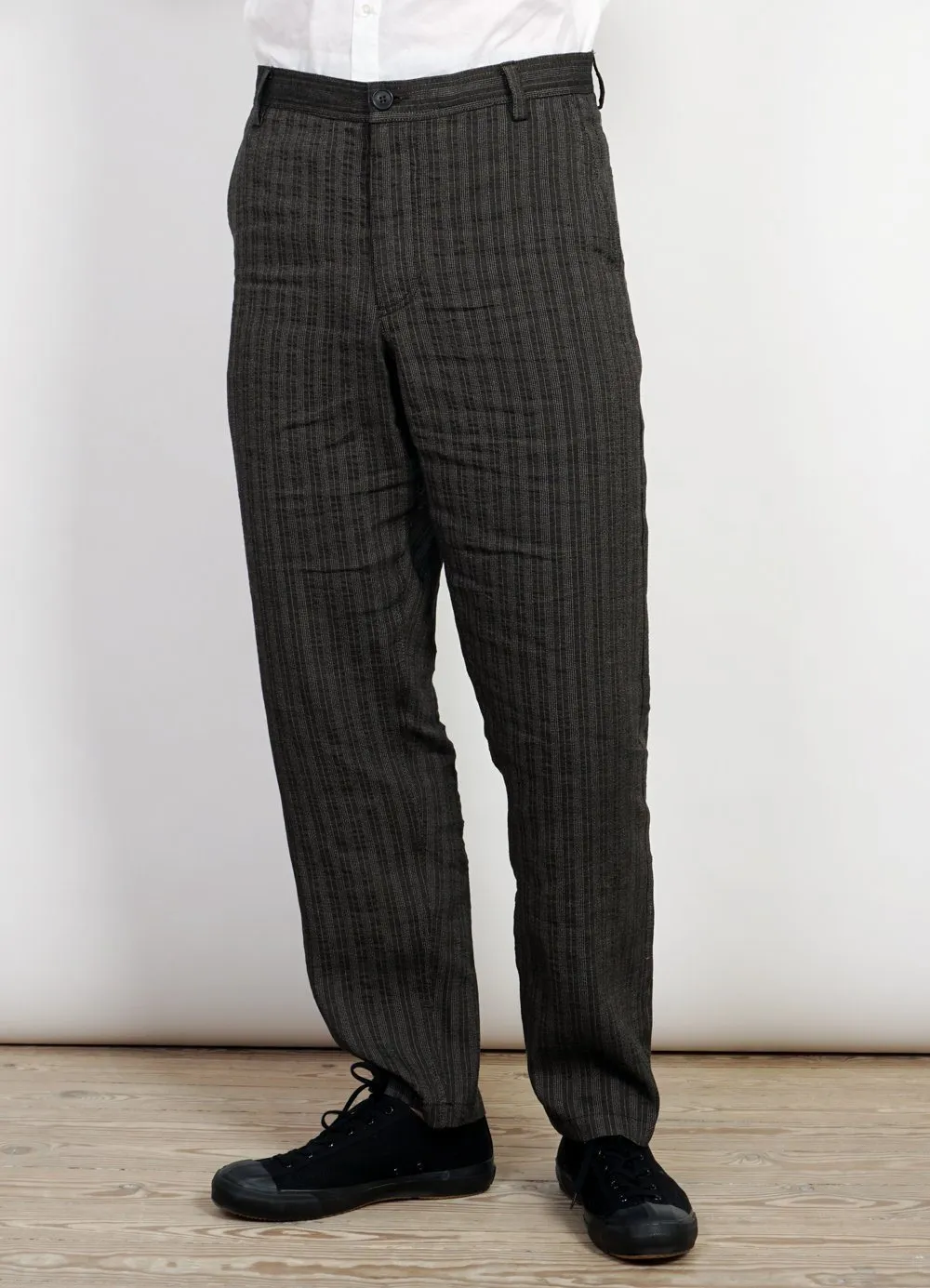 KEN | Wide Cut Trousers| Taupe Stripes