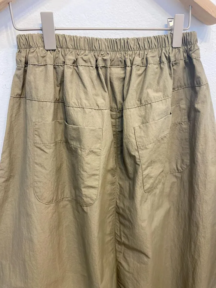 Khaki A-line skirt