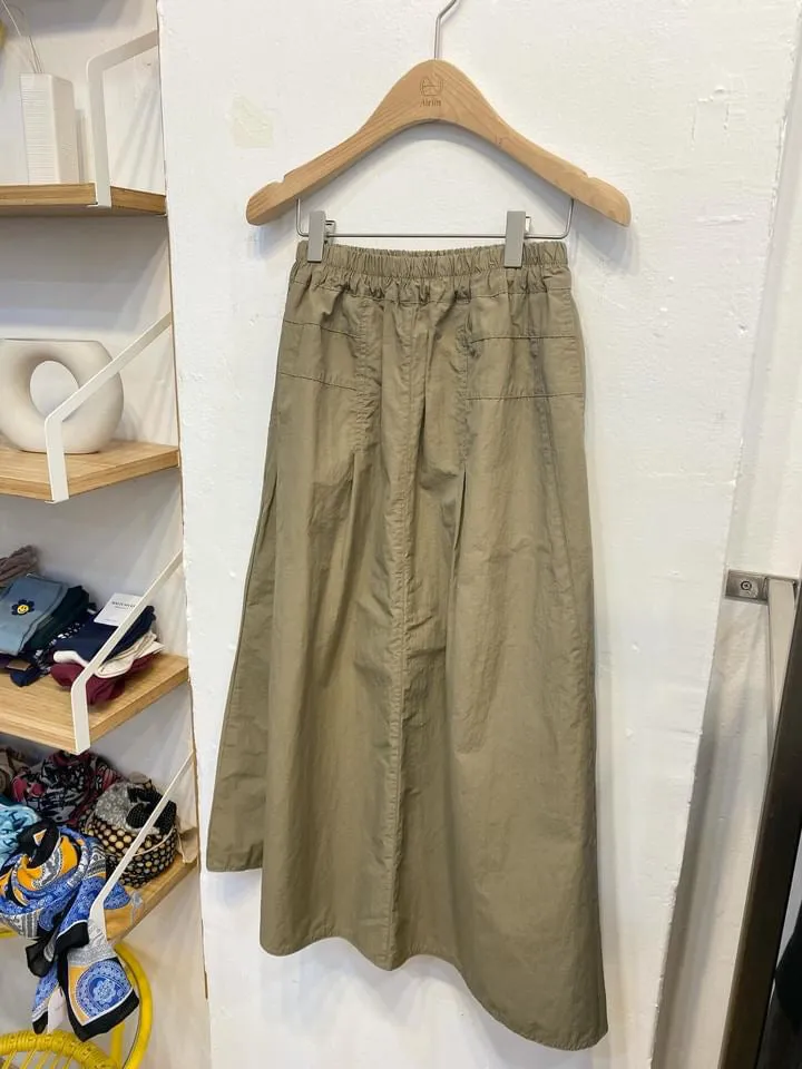 Khaki A-line skirt